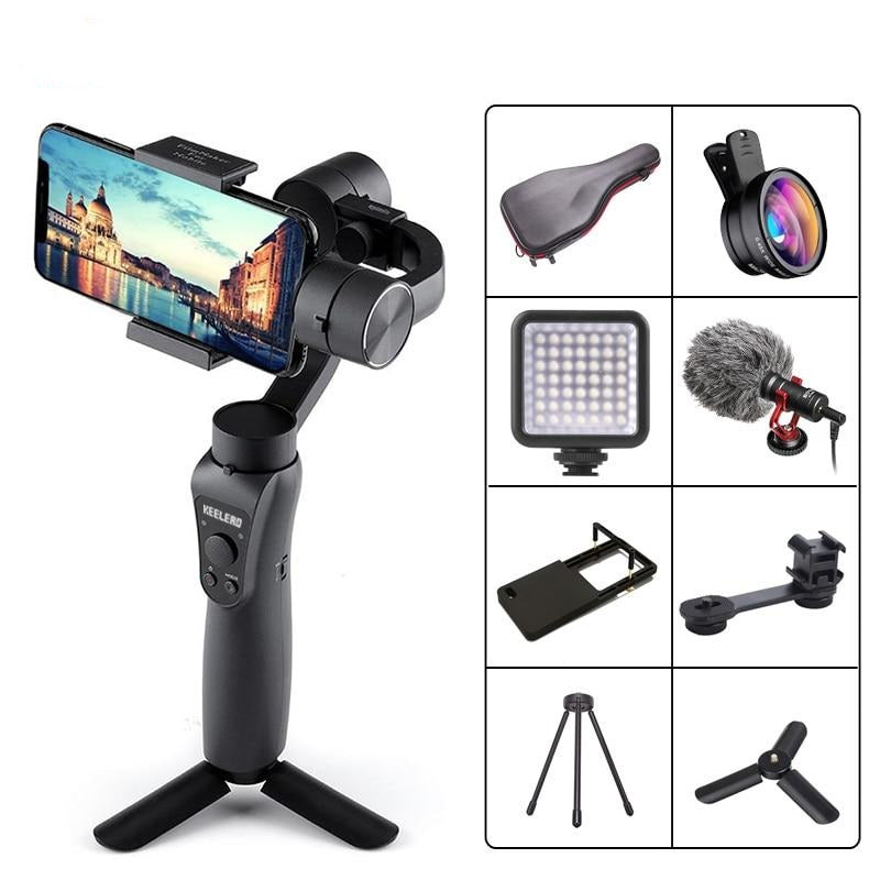 3-Axis Pro Handheld Gimbal Stabilizer w/Focus Pull & Zoom for Cell phones And Action cameras - Blindly Shop