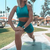 Women seamless 2 piece  gym yoga / workout crop top &amp; Shorts set - Blindly Shop