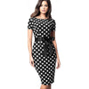 Elegant Retro Polka Dots with Stripes  Bodycon Women Dress - Blindly Shop