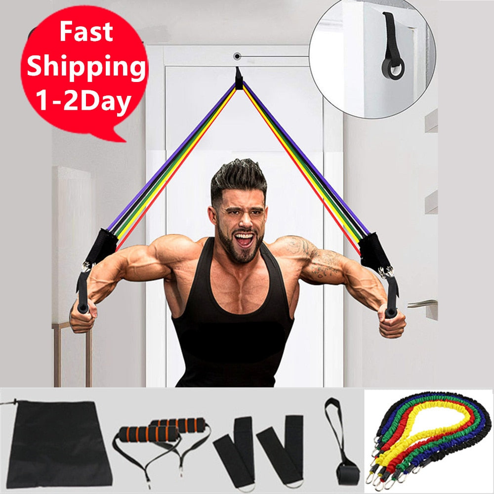Resistance Bands Set with Door Anchor & Ankle Straps for  Home Workouts - Blindly Shop