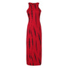 Cut Out Red White Sleeveless Maxi Long Dress - Blindly Shop