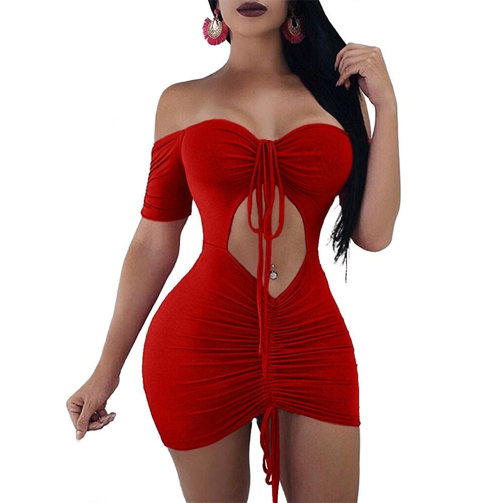 Up cut out slim party mini dress - Blindly Shop
