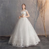 O-neck Diamond Lace Wedding Dress