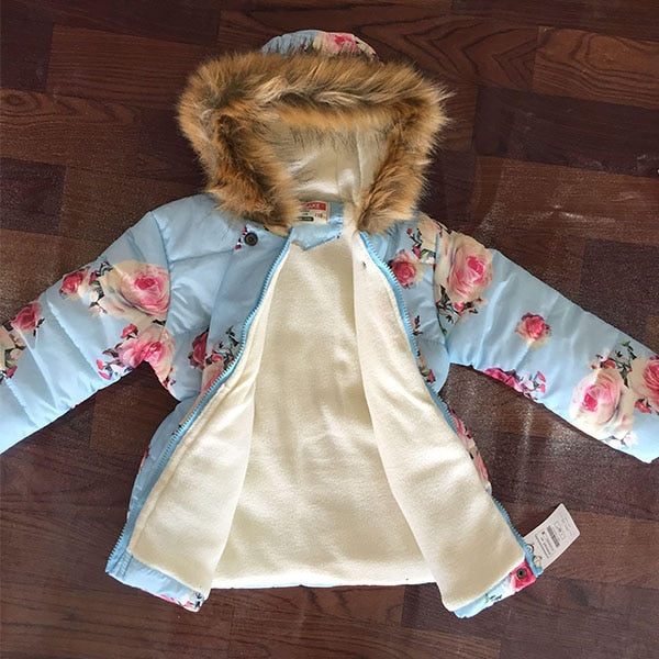 Kid girl's Hooded Outerwear for Winter