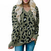 V Neck Leopard pattern Knitted Sweater for Women