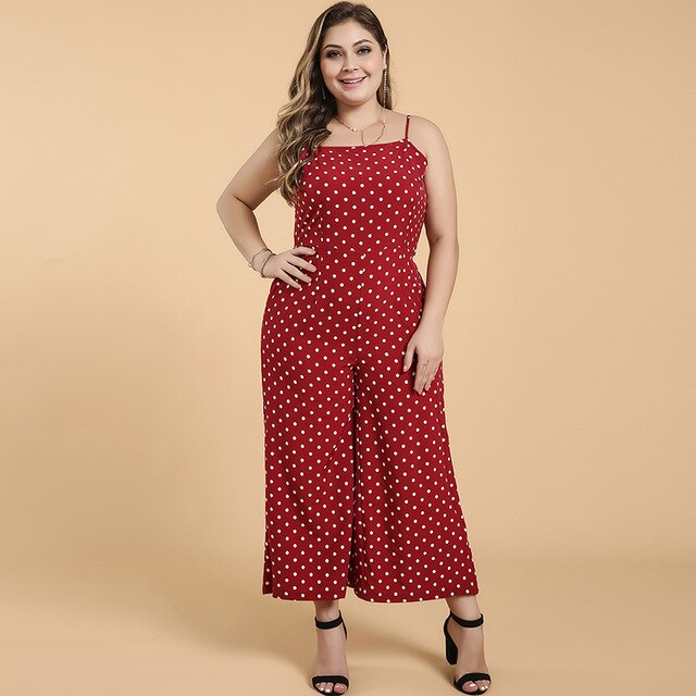 Polka Dots Loose Trousers Wide Leg Rompers