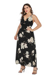 5XL 6XL Plus Size V Neck Sleeveless Floral Dress