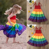 2-7 Years Girl&#39;s Rainbow Pageant Party Princess Dress