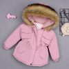 Baby Girl Denim Plus Fur Warm Toddler padded coat
