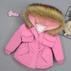 Baby Girl Denim Plus Fur Warm Toddler padded coat