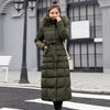 High quality fur collar women long winter coat