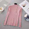 Button Turtleneck Sweater for Women