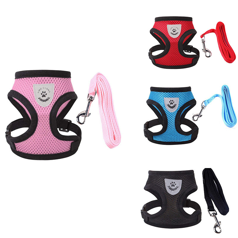 Mesh Pet Vest Harness and Leash Set For Puppy - Blindly Shop