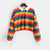 Hoodies Women rainbow Patchwork women's sweatshirt