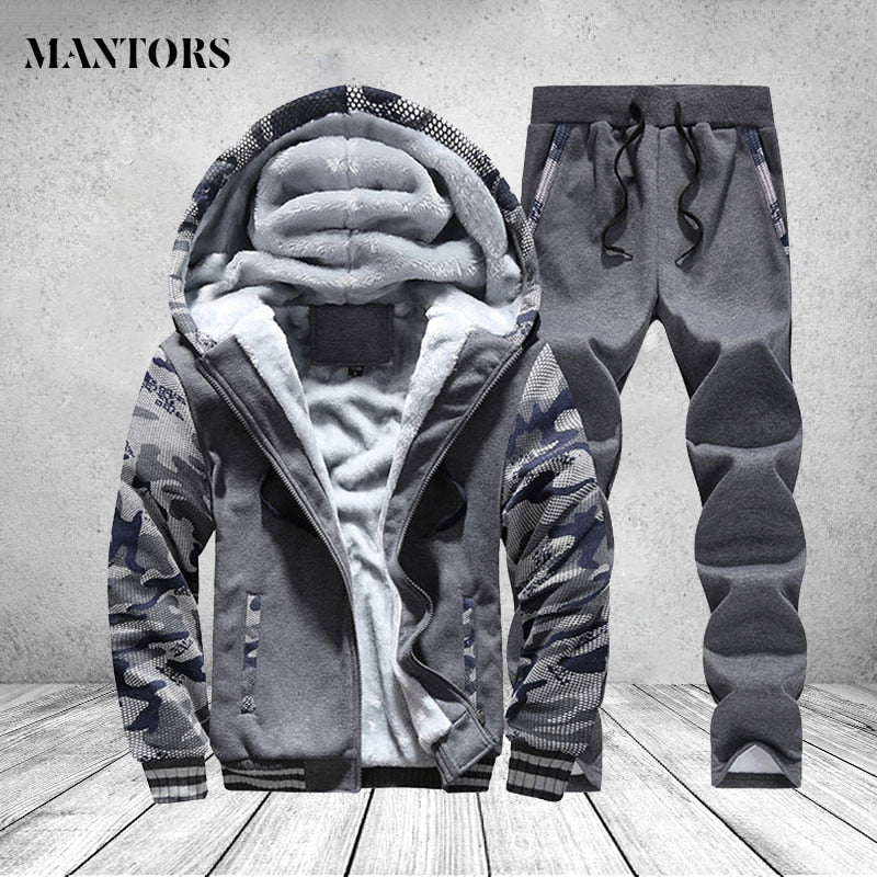 Casual Inner Fleece Thick Hooded Winter Coat &Trackpant for Men