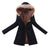 Plus Size Emboridery Hooded Overcoat - Blindly Shop