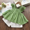 New Style Baby Girls Clothes short Sleeve T-Shirt+Pant Dress