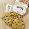 New Style Baby Girls Clothes short Sleeve T-Shirt+Pant Dress