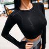 Womens Fitness Sports Solid Thumb Buckle Tight Crop Tops