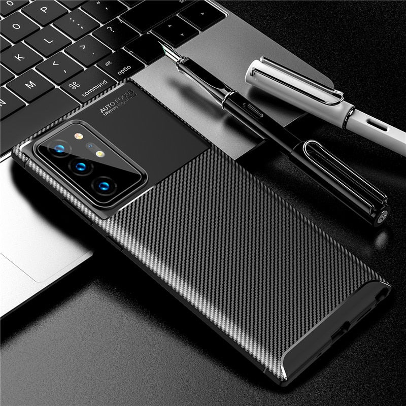 Super protective Carbon Fiber Case For Samsung Galaxy Note 20 and Note 20 Ultra