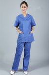 New premium Women&#39;s V neck  Nurse Uniform SET Hospital Medical Scrub Set Clothes Short Sleeve Surgical Scrubs - Blindly Shop
