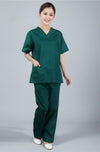New premium Women&#39;s V neck  Nurse Uniform SET Hospital Medical Scrub Set Clothes Short Sleeve Surgical Scrubs - Blindly Shop