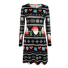 Women Long Sleeve Christmas Print Casual Dress. - Blindly Shop