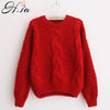 Women Sweaters Warm Pullover and Jumpers Crew neck Autumn Knitted Sweaters - Blindly Shop