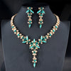 Gold color necklace long earrings Jewelry Sets