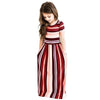 Striped Beach Strap Clothes Long Dress for Girl