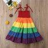 2-7 Years Girl&#39;s Rainbow Pageant Party Princess Dress
