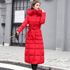 High quality fur collar women long winter coat - Blindly Shop