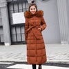 High quality fur collar women long winter coat - Blindly Shop