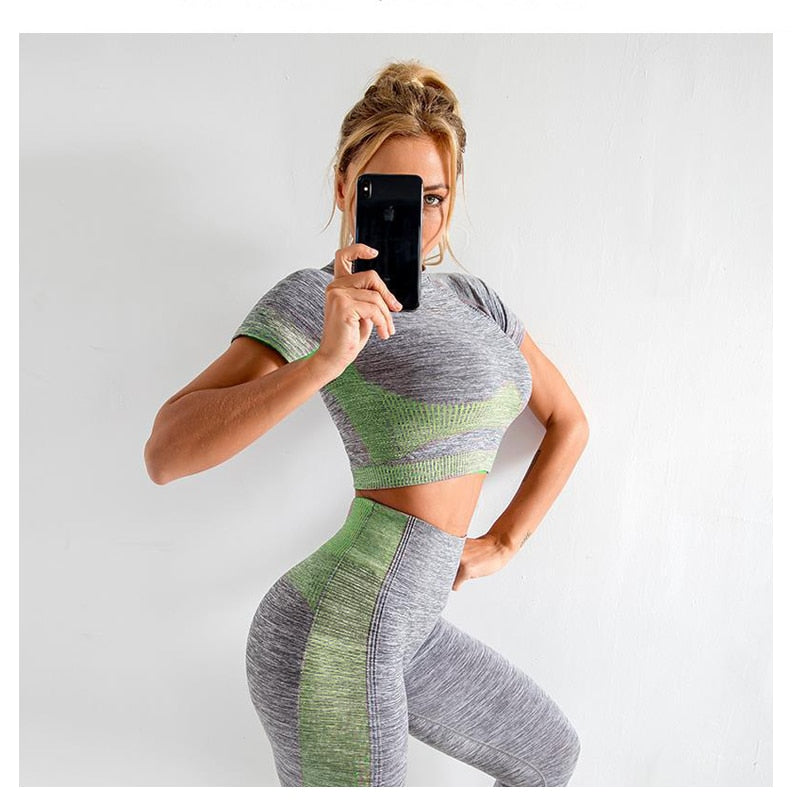 Women 3pcs Running Seamless Yoga Suit - Blindly Shop