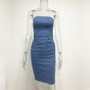 NewAsia Strapless Denim Dress - Blindly Shop
