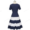 Round Neck Female Business Party Flare A-Line Dress - Blindly Shop