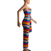 Rainbow Striped Sexy Bohemian Long Dress - Blindly Shop