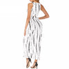 Cut Out Red White Sleeveless Maxi Long Dress - Blindly Shop