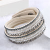 NEW  Fashion Rhinestone Leather Wrap Bracelet. - Blindly Shop