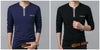 Long Sleeve Henry Collar Tee Shirt for Men