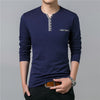 Long Sleeve Henry Collar Tee Shirt for Men