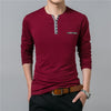 Long Sleeve Henry Collar Tee Shirt for Men