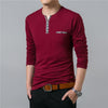 Long Sleeve Henry Collar Tee Shirt for Men