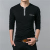 Long Sleeve Henry Collar Tee Shirt for Men