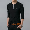 Long Sleeve Henry Collar Tee Shirt for Men