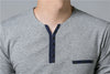 Long Sleeve Henry Collar Tee Shirt for Men