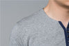 Long Sleeve Henry Collar Tee Shirt for Men