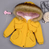 Baby Girl Denim Plus Fur Warm Toddler padded coat