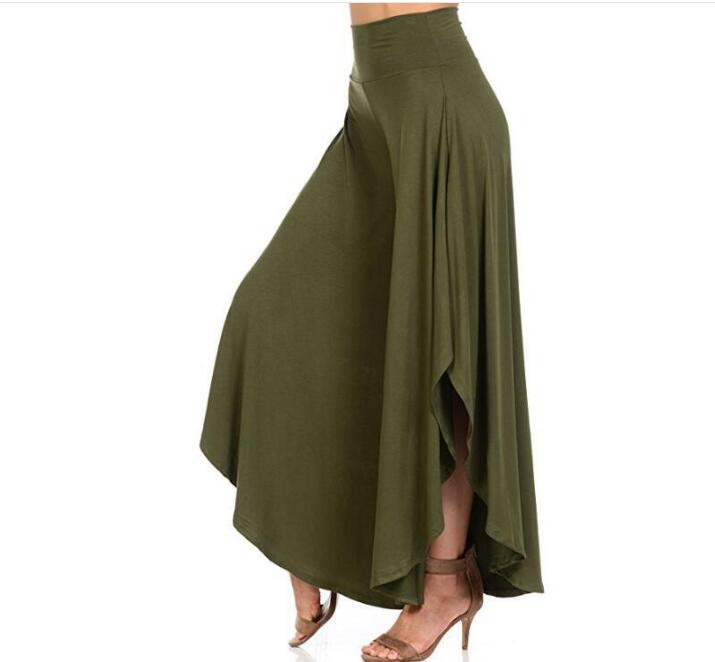 Elegant Vintage Ruffles Wide Leg Pants for Women