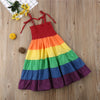 2-7 Years Girl&#39;s Rainbow Pageant Party Princess Dress